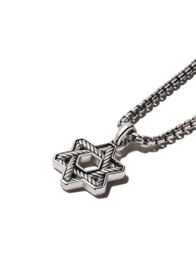 Shop David Yurman Sterling Silver Cable Star Of David Amulet In Ss