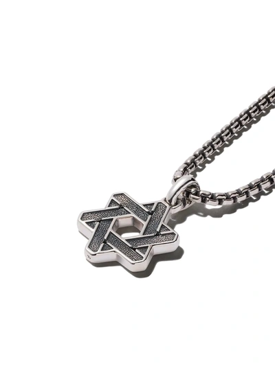 Shop David Yurman Sterling Silver Cable Star Of David Amulet In Ss