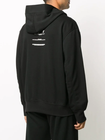 Shop Neil Barrett Universal Logo-print Hoodie In Black