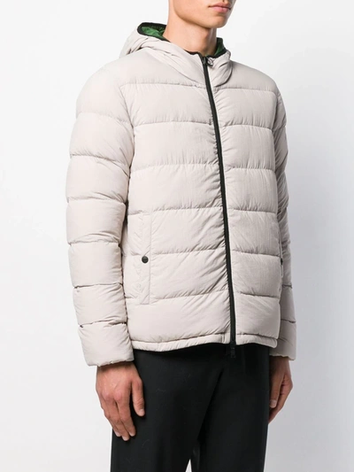 Shop Herno Padded Hooded Coat In Neutrals
