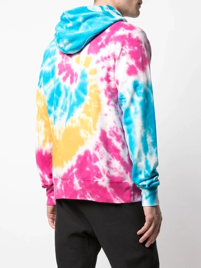 Shop Bape Tie-dye Zip-front Hoodie In Pink