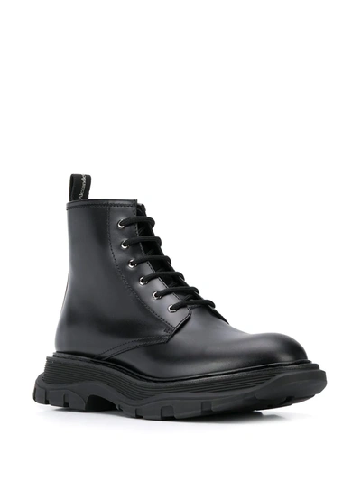 Shop Alexander Mcqueen Chunky Sole Combat Boots In Black