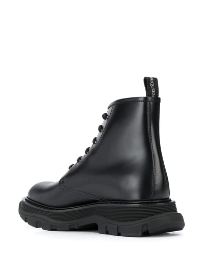 Shop Alexander Mcqueen Chunky Sole Combat Boots In Black