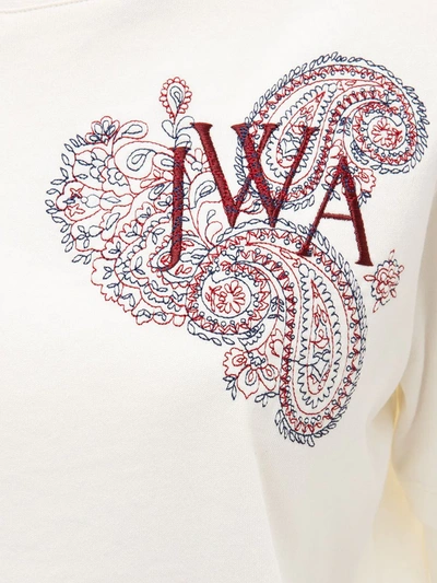 Shop Jw Anderson Embroidered Logo T-shirt In White
