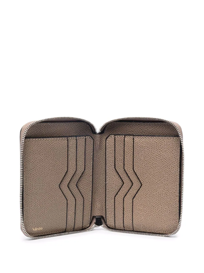 Shop Valextra Cardholder Zipped Wallet In Nude