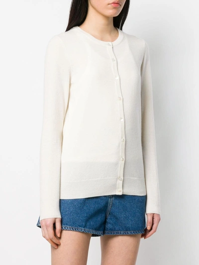 Shop N•peal Round Neck Cardigan In White