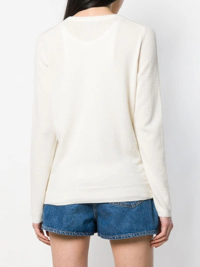 Shop N•peal Round Neck Cardigan In White