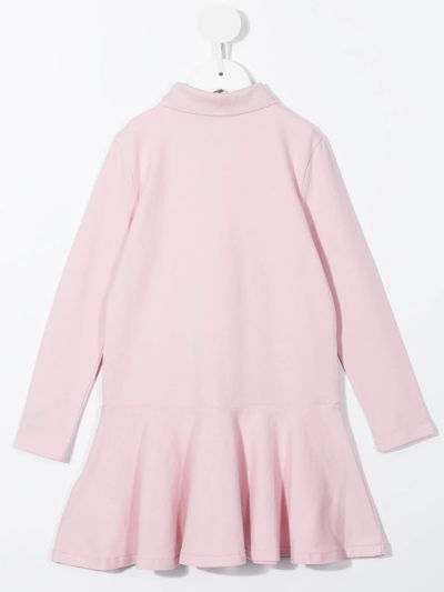 Shop Ralph Lauren Embroidered Polo Dress In Pink