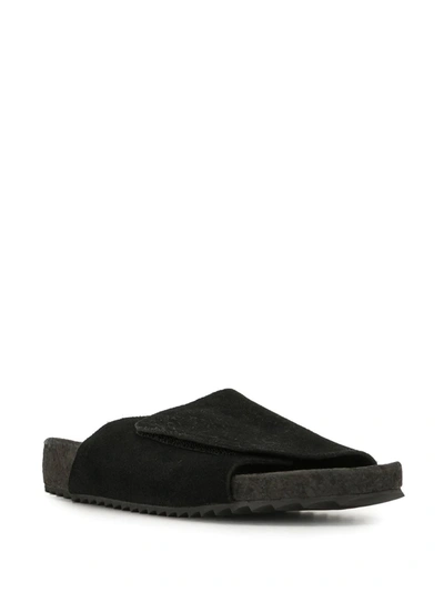 Shop James Perse Touch-strap Suede Sandals In Black