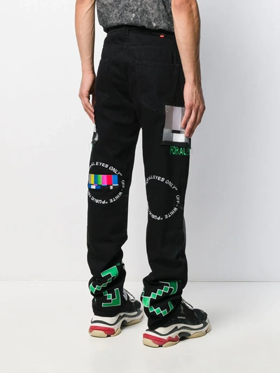 Shop Off-white Relaxed Fit Patch Jeans In Black