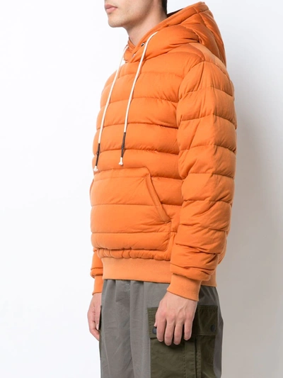 Shop Mostly Heard Rarely Seen Ribbed-edge Padded Hoodie In Yellow