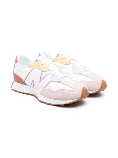 New Balance 327 Colour-block Sneakers In Oyster/pink/henna |