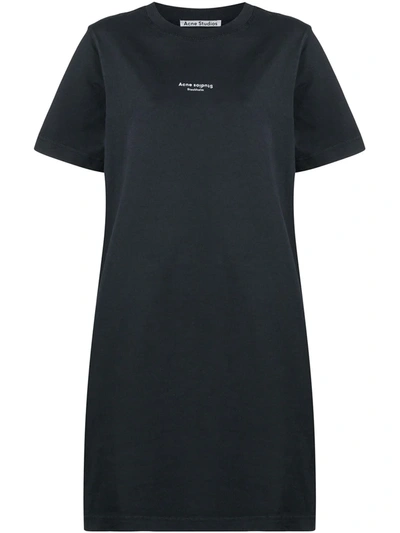 Shop Acne Studios Reverse-logo T-shirt Dress In Black