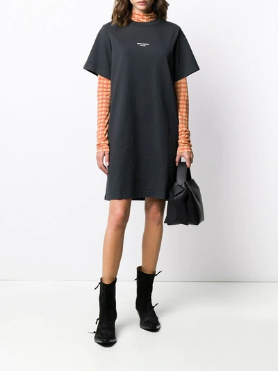 Shop Acne Studios Reverse-logo T-shirt Dress In Black