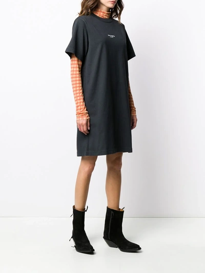 Shop Acne Studios Reverse-logo T-shirt Dress In Black