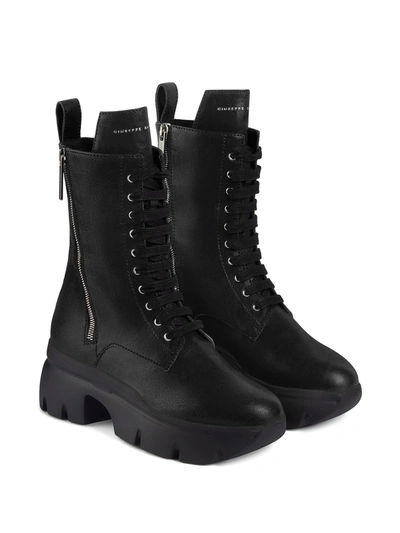 Shop Giuseppe Zanotti Apocalypse Platform Combat Boots In Black