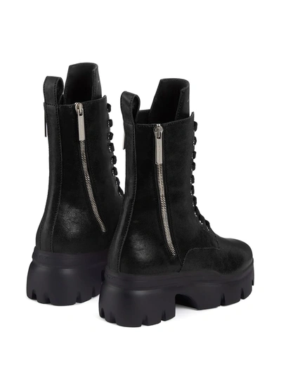 Shop Giuseppe Zanotti Apocalypse Platform Combat Boots In Black
