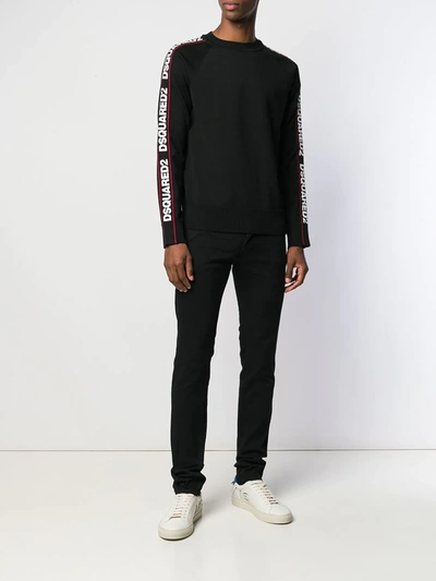 Dsquared2 Crewneck Tape Dsquared In Black