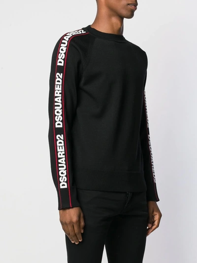 Dsquared2 Crewneck Tape Dsquared In Black