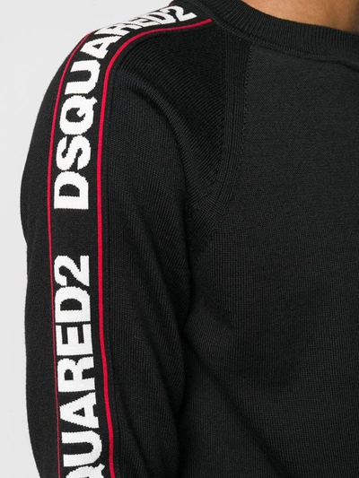 Dsquared2 Crewneck Tape Dsquared In Black