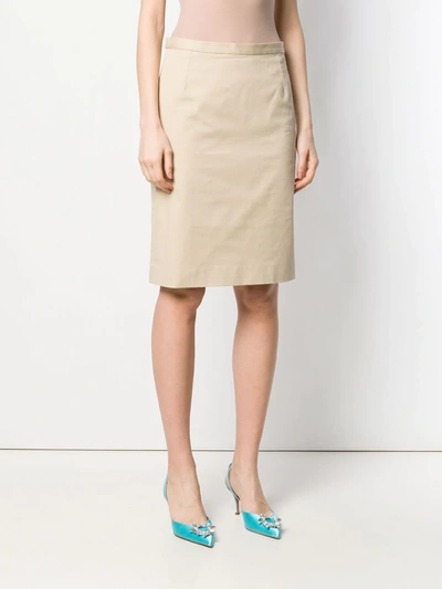 Pre-owned Dolce & Gabbana 1990's Straight Skirt In Neutrals