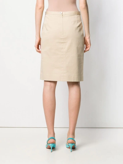 Pre-owned Dolce & Gabbana 1990's Straight Skirt In Neutrals