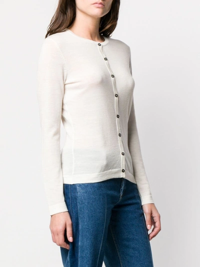 Shop Sottomettimi Fitted Button Cardigan In White