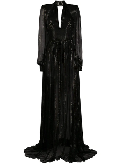 Shop Philipp Plein Elegant Long Dress In Black