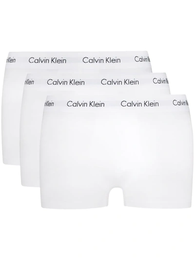 Shop Calvin Klein Underwear Low Rise Elasticated Trunk Set In White