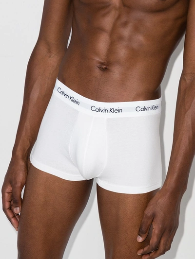 Shop Calvin Klein Underwear Low Rise Elasticated Trunk Set In White