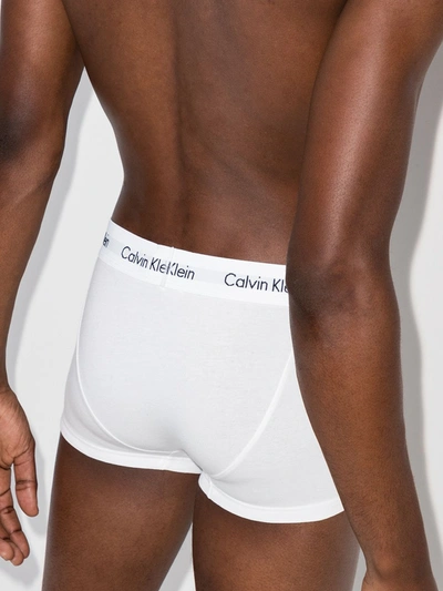 Shop Calvin Klein Underwear Low Rise Elasticated Trunk Set In White