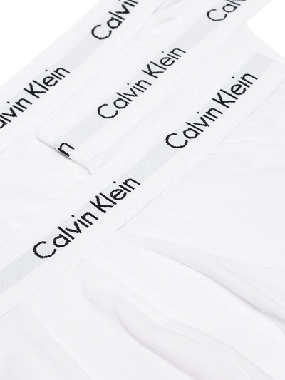 Calvin Klein Underwear Three-pack Low-rise Stretch-cotton Boxer Briefs In White