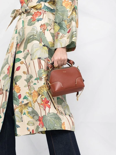 Shop Chloé Mini Daria Tote Bag In Brown