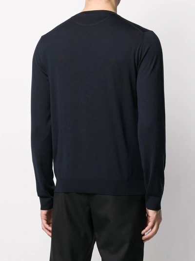 Shop Valentino Crew Neck Jumper In Blue