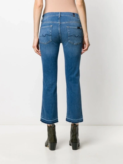 Shop 7 For All Mankind Mid Rise Cropped Jeans In Blue