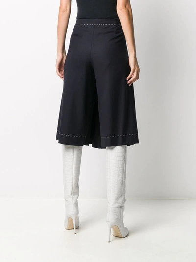 Shop Maison Margiela Pleated Mid-length Skirt In Blue