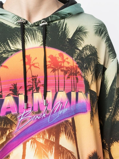 BALMAIN PALM TREE PRINT HOODIE - 多色