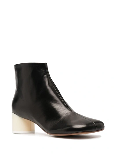 Shop Mm6 Maison Margiela Cylindrical-heel Ankle Boots In Black