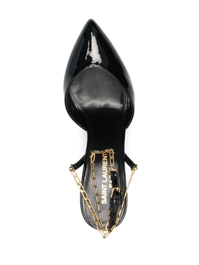 Shop Saint Laurent Chain-detail Pumps In Black