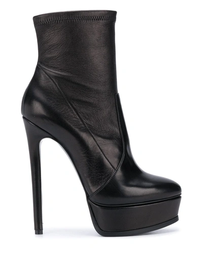 Shop Casadei Platform Ankle Boots In Black