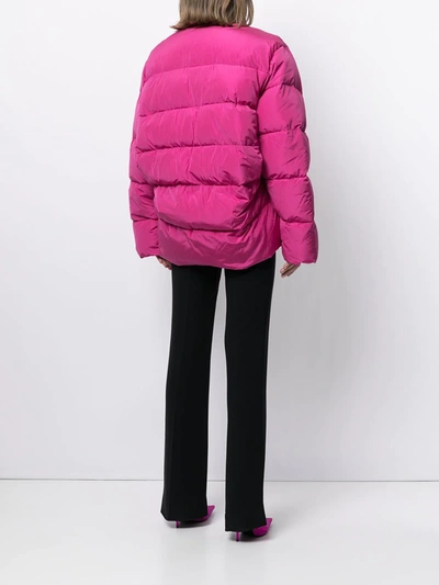 Shop Balenciaga C-shape Puffer Jacket In Purple