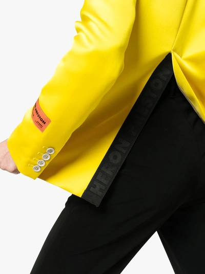 Shop Heron Preston Mikado Single-breasted Blazer In Yellow