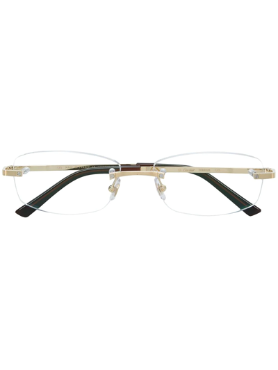 Shop Cartier Frameless Square Glasses In White