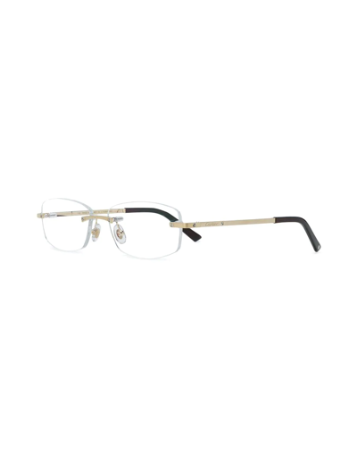 Shop Cartier Frameless Square Glasses In White