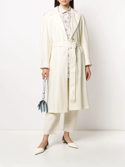 Shop Agnona Eternals Belted Trench Coat In White