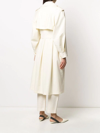 Shop Agnona Eternals Belted Trench Coat In White