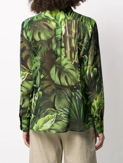 Shop Dolce & Gabbana Jungle Print Shirt In Green
