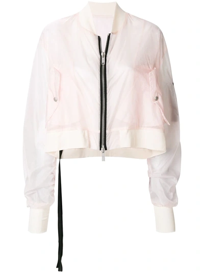 Shop Ben Taverniti Unravel Project Cropped Bomber Jacket In Pink