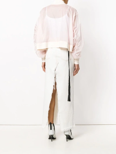 Shop Ben Taverniti Unravel Project Cropped Bomber Jacket In Pink