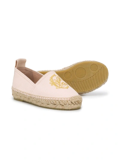 Shop Chloé Logo Embroidered Espadrilles In Pink